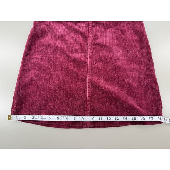 Forever 21 Women’s Corduroy Mini Skirt S Burgundy Pink Fall Retro Boho Cotton - Picture 4 of 10